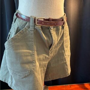 Stylish Olive Cargo Shorts with Belt